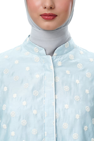 Laura Crop Shirt - Blue