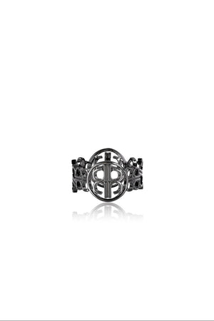 Lila Ring Brooch - Black