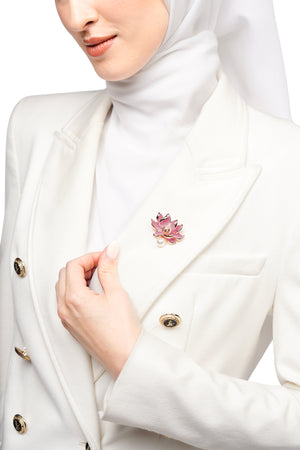 Lotus Brooch - Lavender