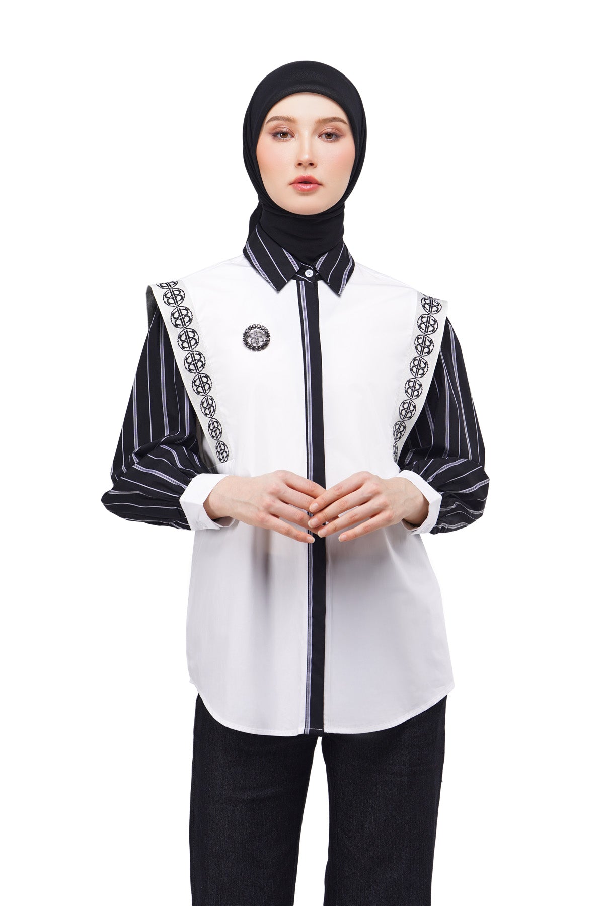 Madelyn Stripe Shirt - Black