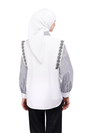 Madelyn Stripe Shirt - White
