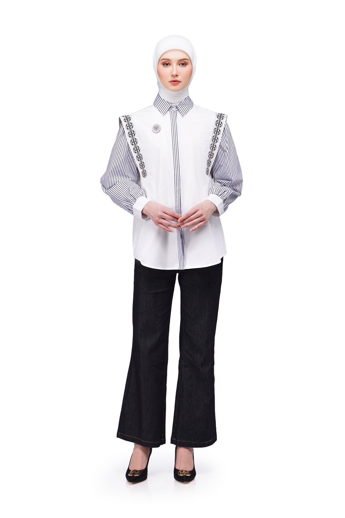 Madelyn Stripe Shirt - White