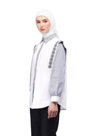 Madelyn Stripe Shirt - White