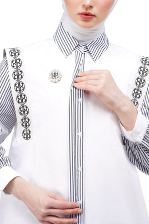 Madelyn Stripe Shirt - White