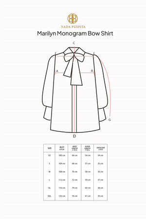 Marilyn Monogram Bow Shirt - Cream