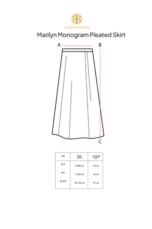 Marilyn Monogram Pleated Skirt - Cream