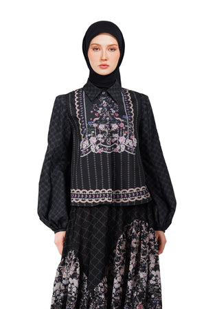 Monoglam Crop Shirt - Black
