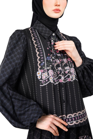 Monoglam Crop Shirt - Black