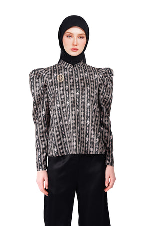 Monoglam Puffy Blouse - Black