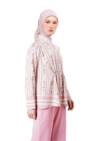 Monoglam Ruched Shirt - Pink