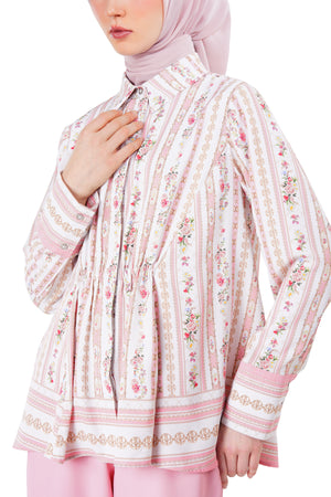 Monoglam Ruched Shirt - Pink
