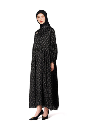 Monoglam Ruffle Dress - Black