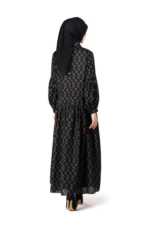 Monoglam Ruffle Dress - Black