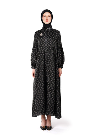 Monoglam Ruffle Dress - Black