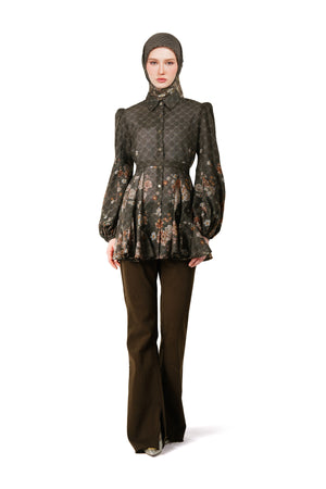 Monoglam Ruffled Shirt - Brown