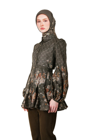 Monoglam Ruffled Shirt - Brown