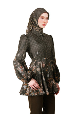 Monoglam Ruffled Shirt - Brown