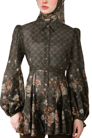 Monoglam Ruffled Shirt - Brown
