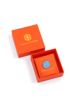 Macaroon Pin Brooch - Blue