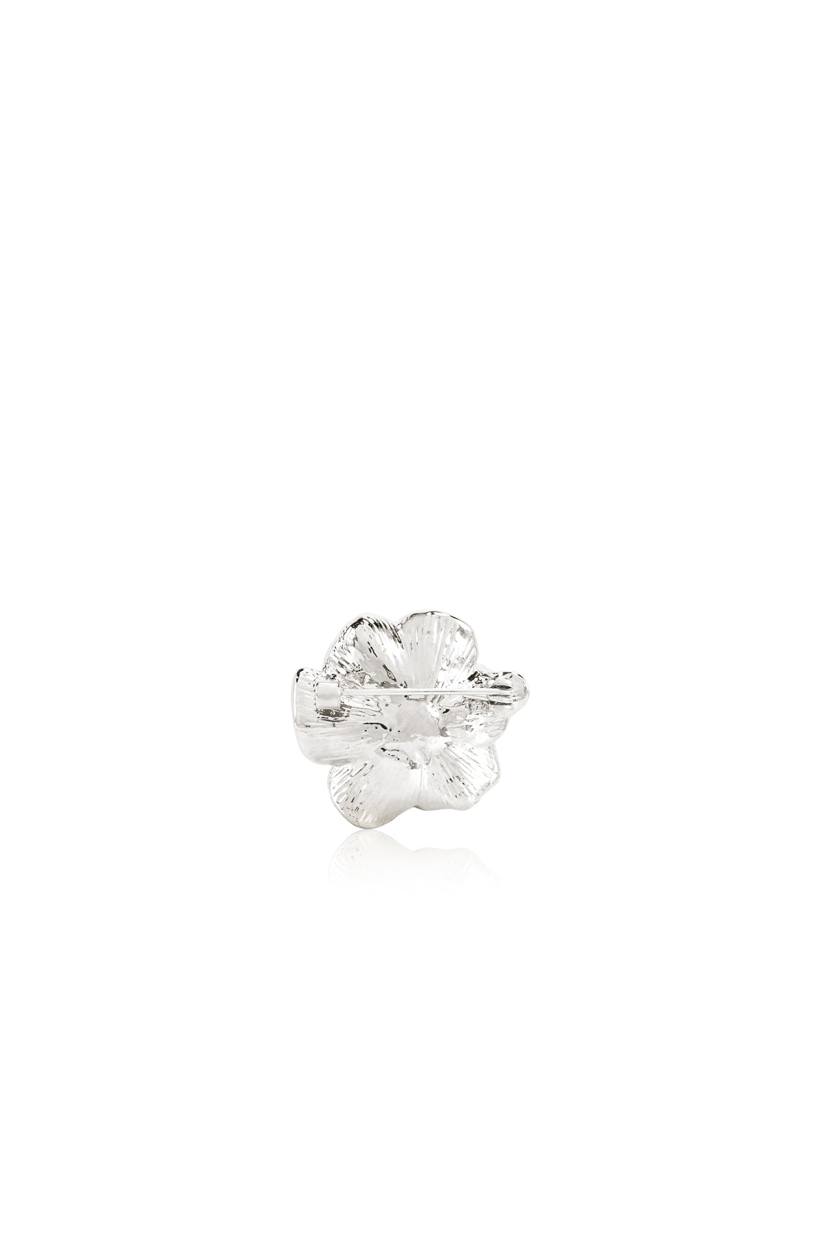 Magnolia Pin Brooch - Black/Silver