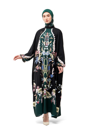 Majestica Raya Kaftan Dress - Black