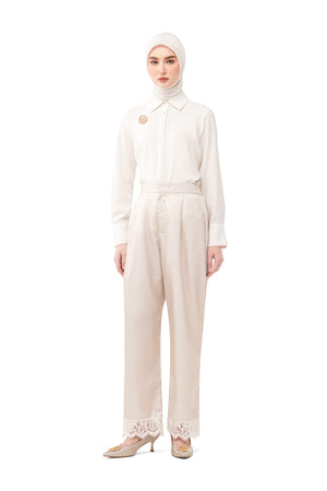 Majestica Raya Lace Pants - Cream