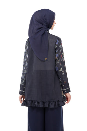Majestica Raya Ruffle Shirt - Midnight