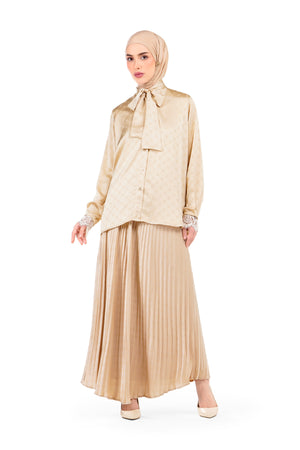 Marilyn Monogram Bow Shirt - Cream