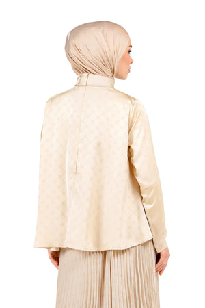 Marilyn Monogram Crop Blouse - Cream