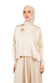 Marilyn Monogram Crop Blouse - Cream