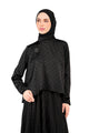 Marilyn Monogram Crop Blouse - Black