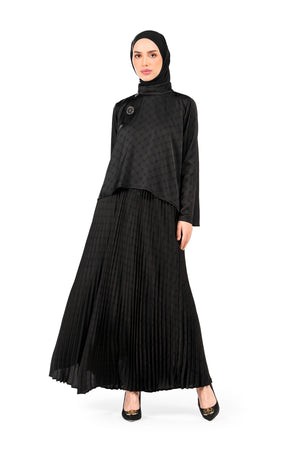 Marilyn Monogram Crop Blouse - Black