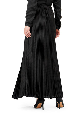 Marilyn Monogram Pleated Skirt - Black