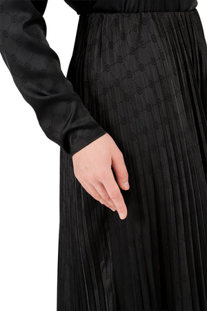 Marilyn Monogram Pleated Skirt - Black