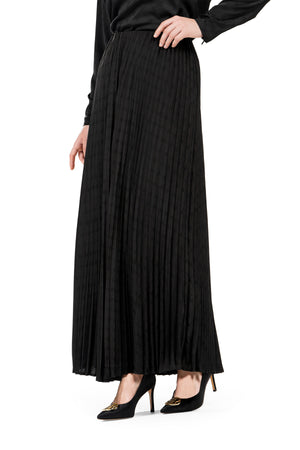 Marilyn Monogram Pleated Skirt - Black