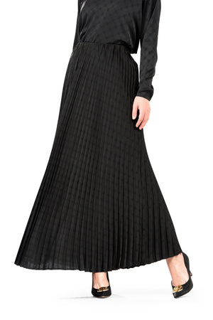 Marilyn Monogram Pleated Skirt - Black