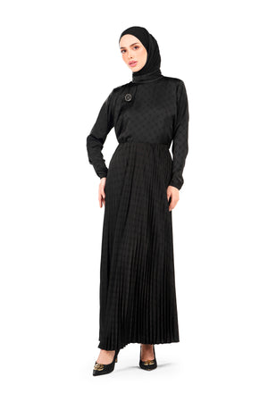 Marilyn Monogram Pleated Skirt - Black