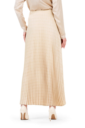 Marilyn Monogram Pleated Skirt - Cream