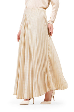 Marilyn Monogram Pleated Skirt - Cream