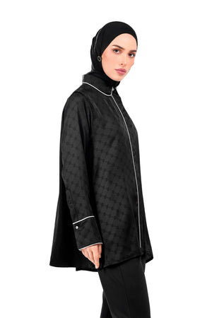 Marilyn Monogram Shirt - Black