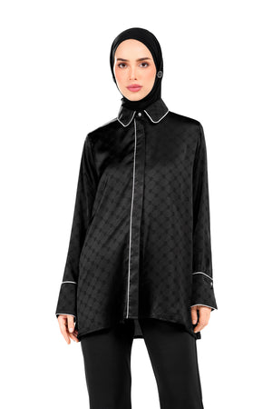Marilyn Monogram Shirt - Black