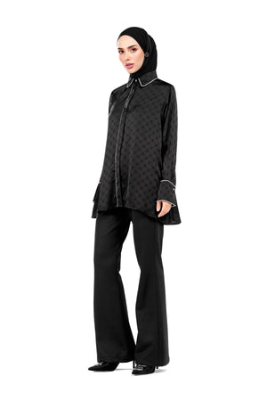 Marilyn Monogram Shirt - Black