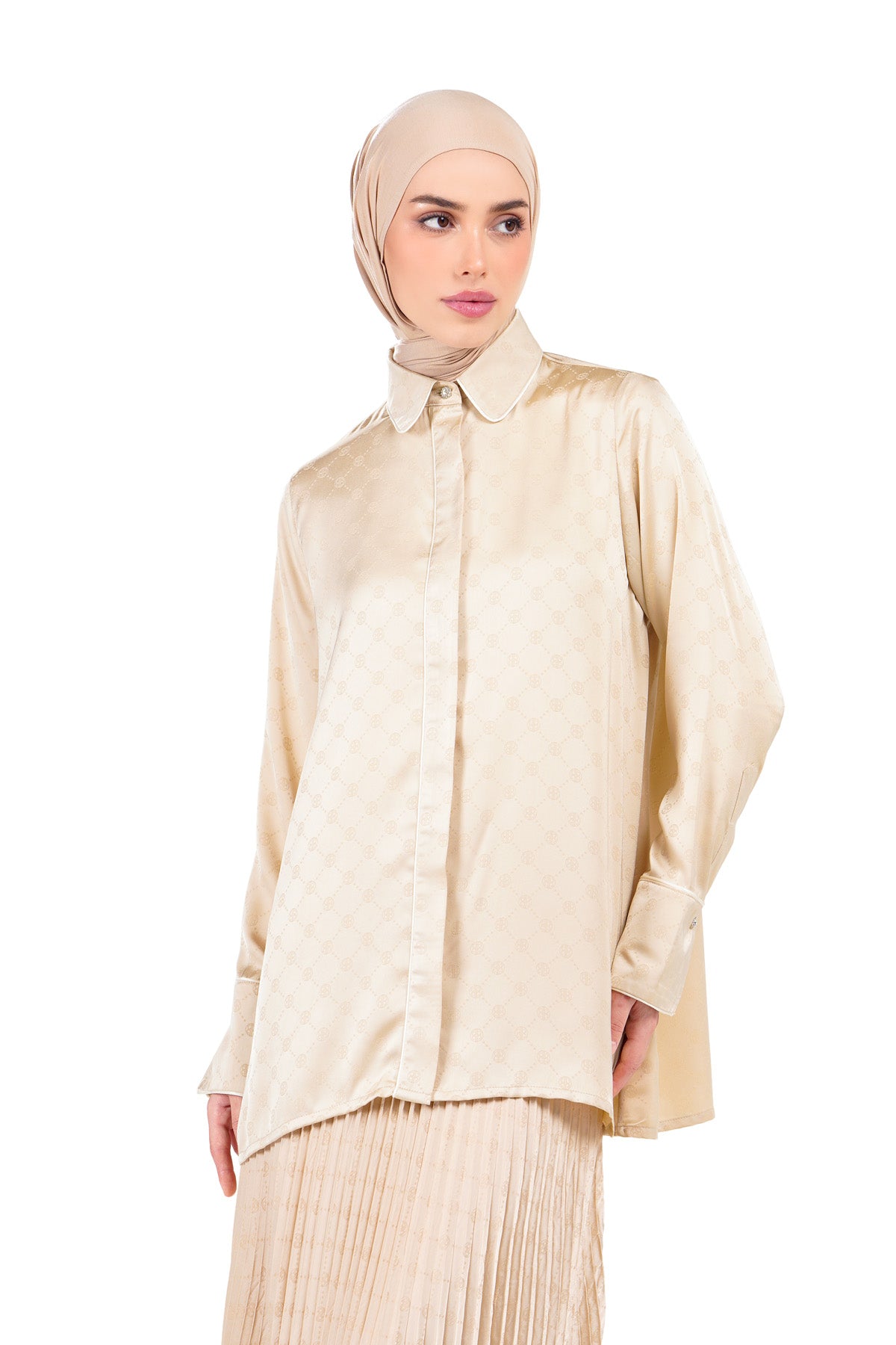 Marilyn Monogram Shirt - Cream