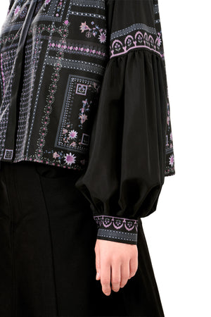 Marrakesh Crop Puff Shirt - Black