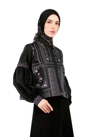 Marrakesh Crop Puff Shirt - Black