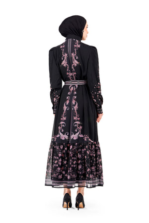Marrakesh Ruffle Dress - Black