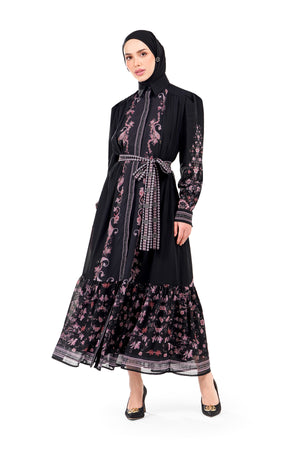 Marrakesh Ruffle Dress - Black