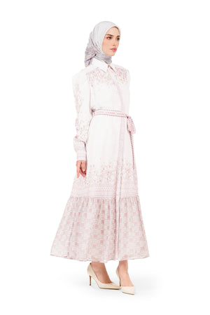 Marrakesh Ruffle Dress - White