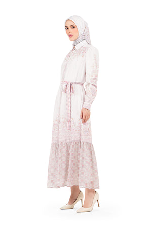 Marrakesh Ruffle Dress - White