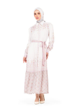 Marrakesh Ruffle Dress - White